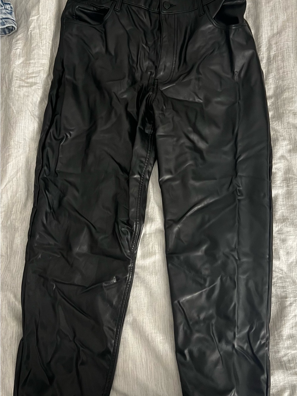 Abercrombie Curve Love Black Faux Leather Pants - only worn once